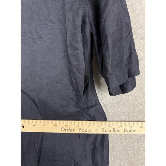 Lafayette 148 Dress Womens 10 Blue Linen Wool Beach Nautical Preppy Party - Picture 9 of 11